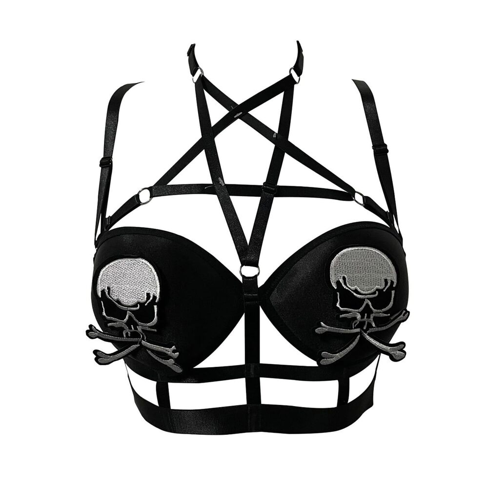 9568 Sexy Lingerie Bikini Tops Anime Devil Cosplay Costume Goth Harness Bar